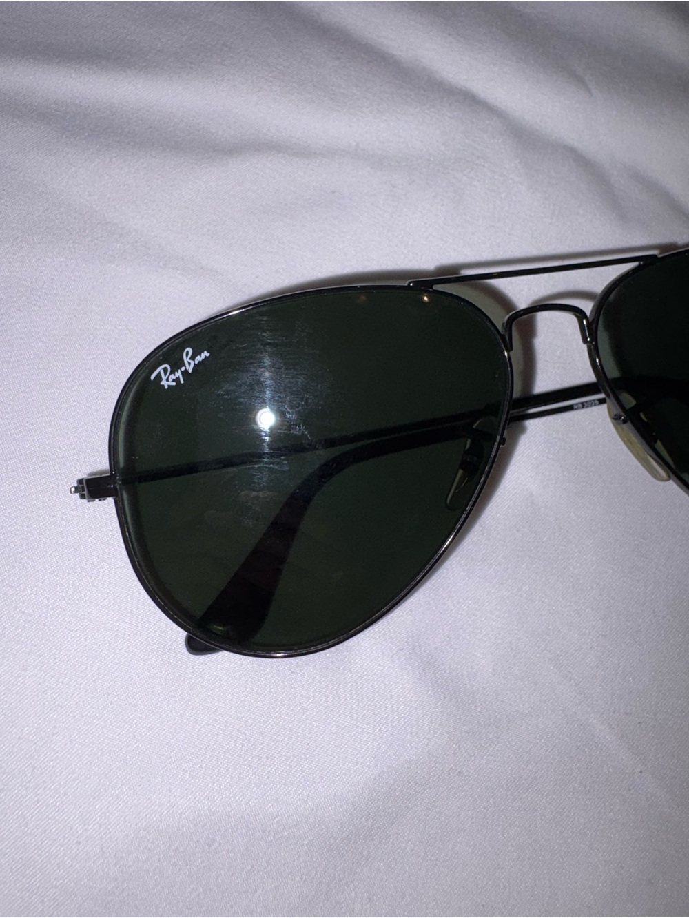 Ray-Ban Aviator Sunglasses in Black Frame with Dark Lenses - Picture 3 of 4